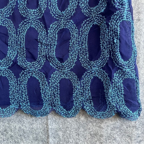 FROCK by Tracy Reese Judy Dress Embroidered Silk Navy Blue Size 6 NWT - Picture 5 of 12